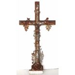 Large French cast iron crucifix