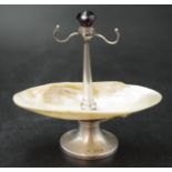 George V sterling silver and shell ring stand