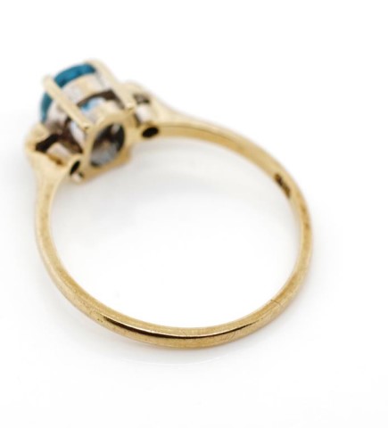 Aquamarine, diamond and 9ct yellow gold ring - Image 3 of 3