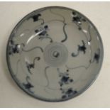 Antique Chinese blue & grey plate