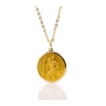 9ct yellow gold St. Christopher pendant and chain