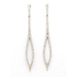 Diamond and 18ct white gold drop earrings