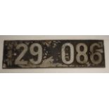 Early NSW aluminium number plate