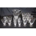 Seventeen piece Lalique France drinks suite