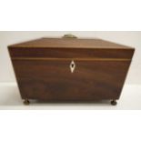 Regency mahogany 3 section tea caddy