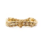 9ct two tone gold rope twist bracelet