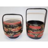 Two Chinese lacquer food carriers
