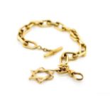 A heavy yellow gold fetter link bracelet