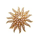 Edwardian 15ct rose gold pendant / brooch