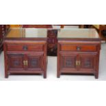 Pair of Chinese bedside cabinets