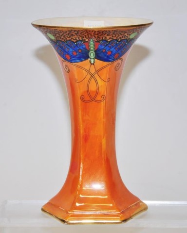 Art Deco Crown Ducal 'Butterfly' vase