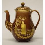 19th century Rockingham chinoiserie coffee pot
