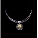 Sterling silver pendant and collar necklace