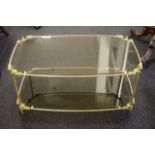 Two tier gilt brass coffee table