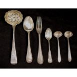 Six antique sterling silver cutlery pieces
