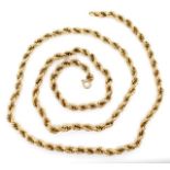 9ct yellow gold rope chain necklace