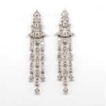 Diamond set 18ct white gold chandelier earrings