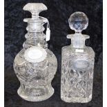 Two various cut crystal sherry decanters