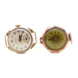 Two antique 9ct rose gold watches