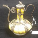 Chinese ceramic & metal teapot