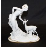 Art Deco Wallendorf German lady & faun figure