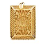 Arabic yellow gold pendant