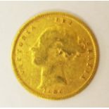 UK Gold 1886 half Sovereign