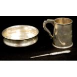 George V sterling silver baptism cup