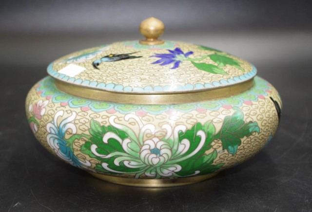 Chinese cloisonne lidded bowl - Image 4 of 4