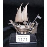 Sterling silver miniature sailing boat