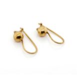 9ct yellow gold ball finial earrings