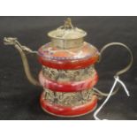 Chinese cloisonne & metal teapot