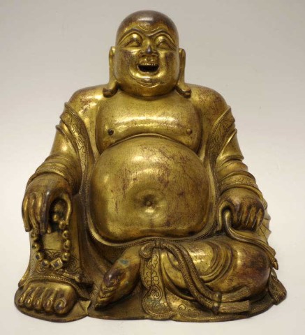 Chinese gilt bronze figure of Buddha