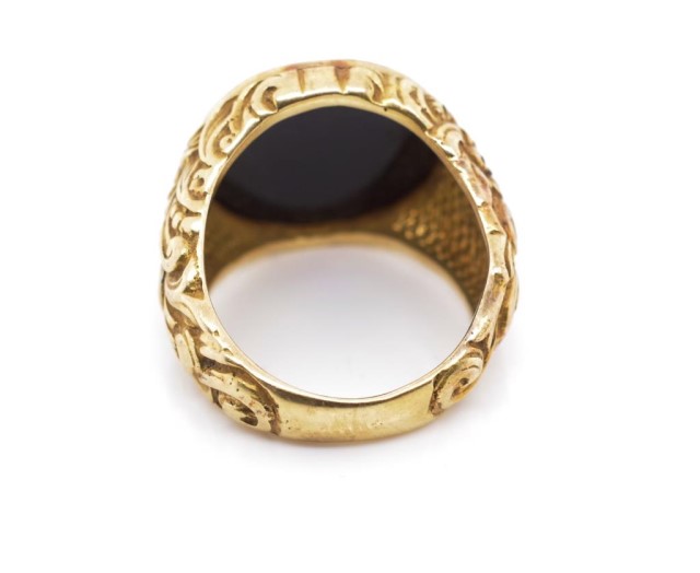 Antique onyx and 18ct yellow gold signet ring - Image 5 of 5