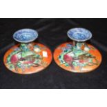 Pair of Grimwades"Byzanta ware"lustre candlesticks