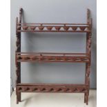 Malay carved hardwood wall shelf