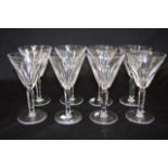 Eight Waterford crystal"Sheila" white wine glasses