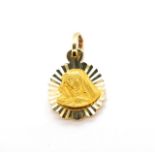 18ct yellow gold Madonna charm pendant