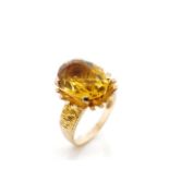 Mid century 9ct rose gold and citrine ring