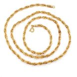 18ct rose gold rope twist necklace