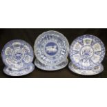Collection antique blue & white dinner plates