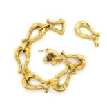 18ct yellow gold bamboo link bracelet