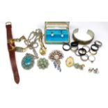 Vintage costume jewellery and watch group