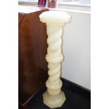 Polished alabaster pedestal