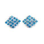 Blue Apatite set silver earrings