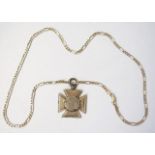 Antique silver cross pendant on silver chain