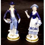 Pair Sitzendorf Germany ceramic figures