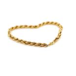 9ct yellow gold rope twist bracelet