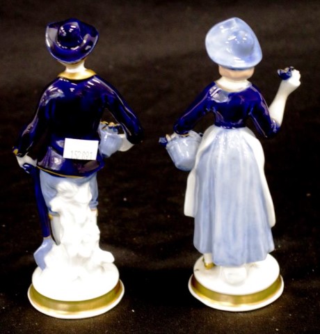 Pair Sitzendorf Germany ceramic figures - Image 2 of 3