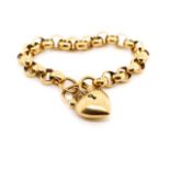 9ct yellow gold 9mm belcher chain bracelet